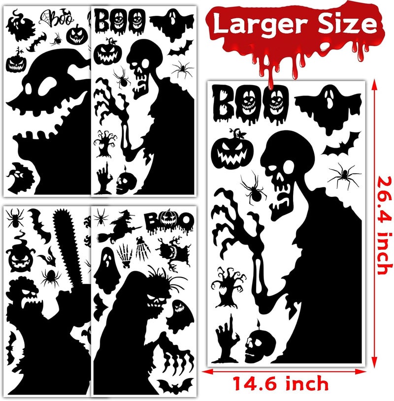 Joy Bang Halloween Window Clings Decor for Halloween Decorations, Large Scary Window Silhouette Stickers Decals Spooky Monster Zombie Clings for Party Decorations Indoor - Image 5
